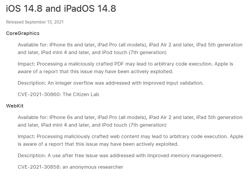 iOS14.8更新內容